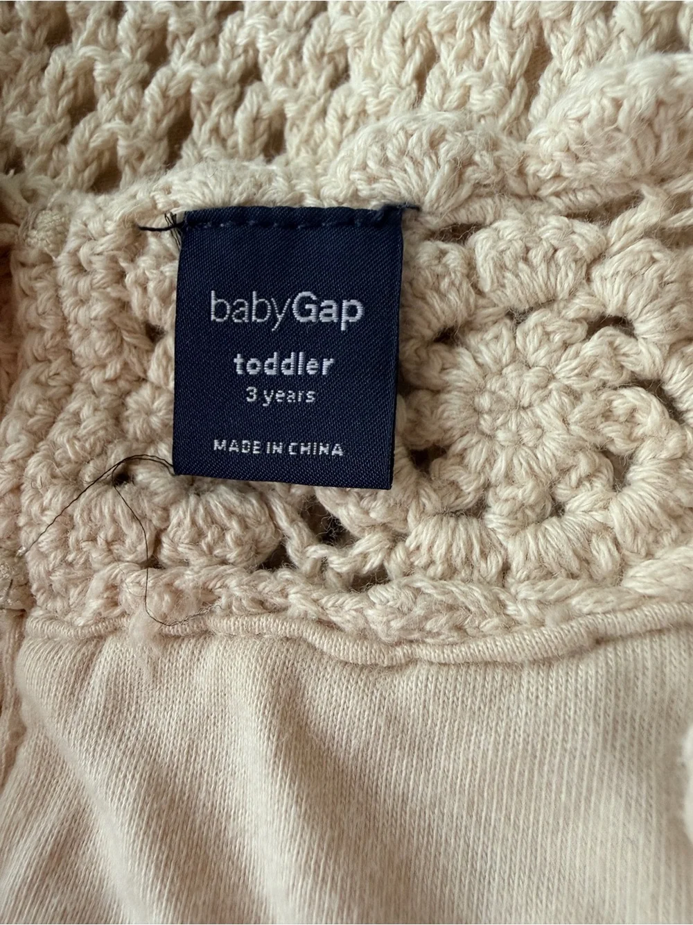 Baby Gap Vintage-Inspired Cream Crochet Girls' Dress - 3 yrs